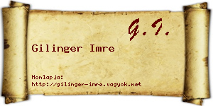 Gilinger Imre névjegykártya