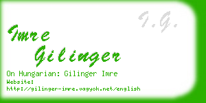 imre gilinger business card